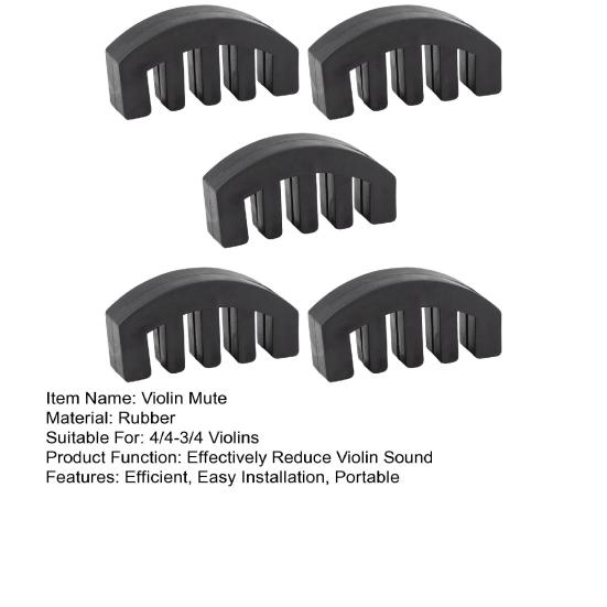 5 Pcs Rubber Violin Mute for 3/4 4/4 Violins Claw Style Violin Practice Mute Violin Silencer Accessories for Musician Beginner