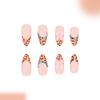 Almond Press On Nails Fake Nails Glossy Acrylic Artificial Nails Stick On Nails for Womens 24Pcs 12Sizes Glue On Nails