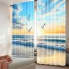2Pcs Birds Flying By The Sea Pattern Curtains Suitable For Bedroom Kitchen Dining Room Living Room Study Office Bathroom