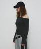 Saendeulig One Shoulder Unbalanced Strap T-Shirt_Charcoal