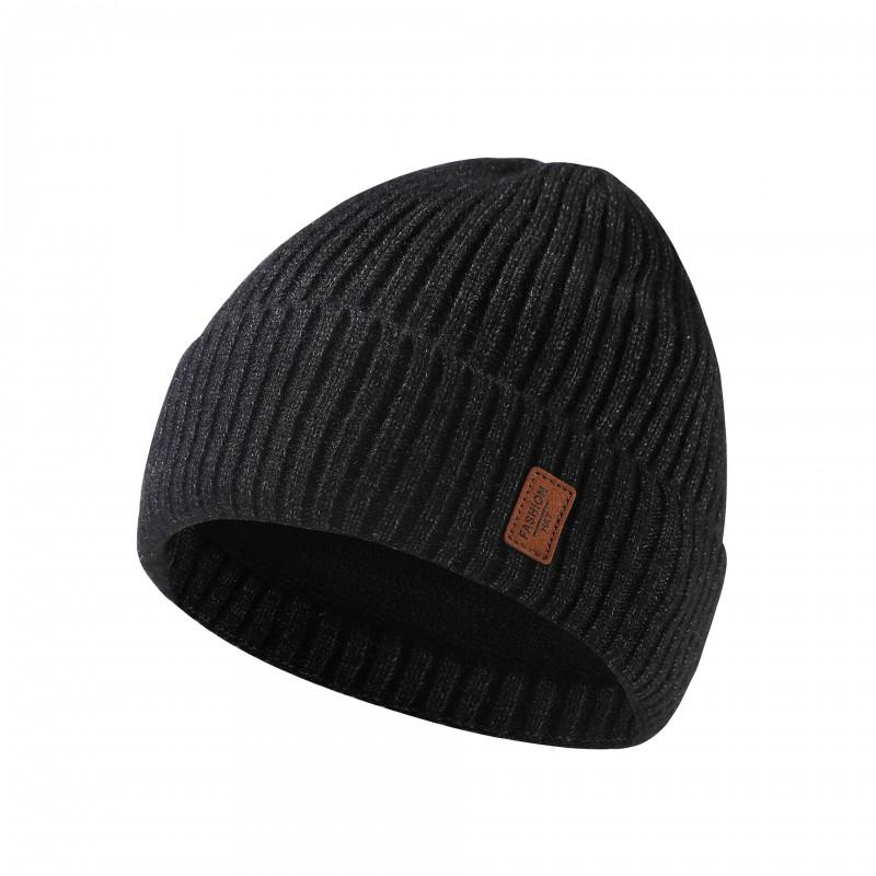 Thick Knitted Beanie Hat Winter Warmth Unisex Outdoor Cycling Solid Color Acrylic Wool Blend