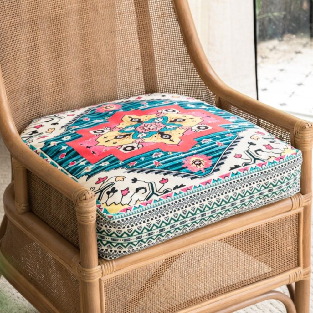 Fast Charging Unisex Tatami Yoga Soft Floor Seat Zen Practice Vintage Ethnic Style Chair Pad, Boho Round Floor Pouf Thick Meditation Zafu Cushion