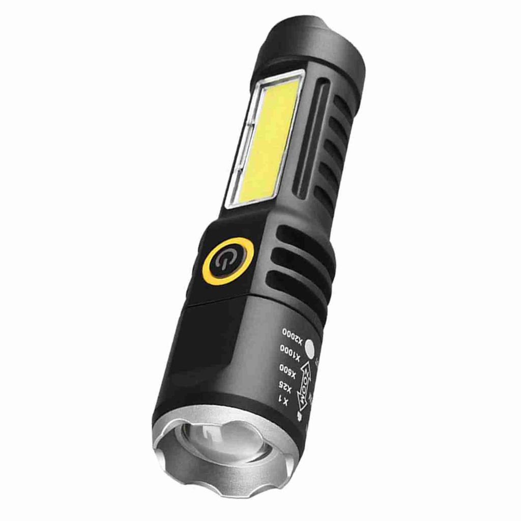 Dual Light Source Flashlight Portable High Brightness Light Outdoor Telescopic Focusing Adjustable Flashlight USB