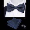 Classic Bowtie Bow Ties for Mens Butterfly Bowknot Pocket Square Cufflinks Suit Set Bussiness Accessories