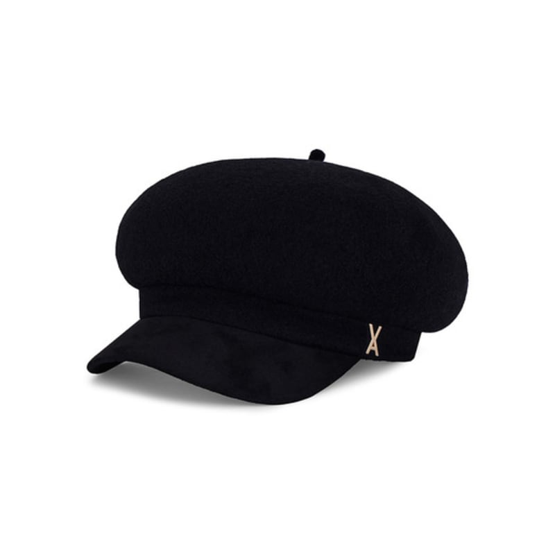 VARZAR VA Studded Wool Combo Newsboy Cap Black