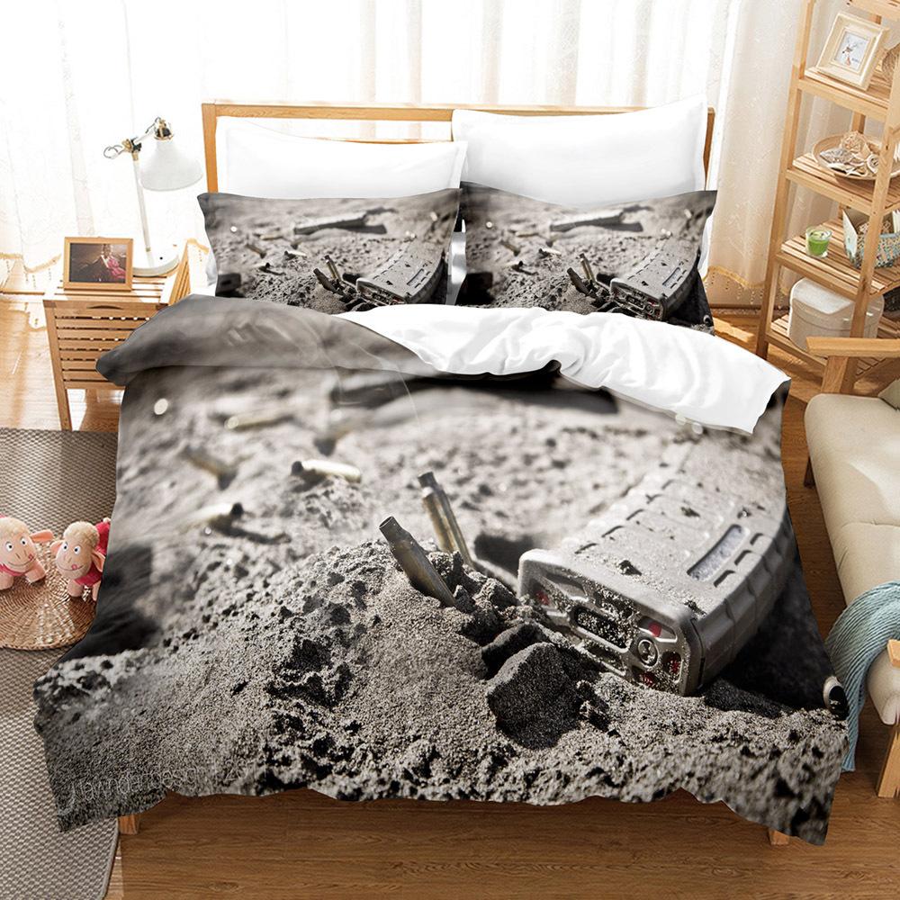 3D digital printing pattern sanded bedding three-piece set quilt cover pillowcase home set