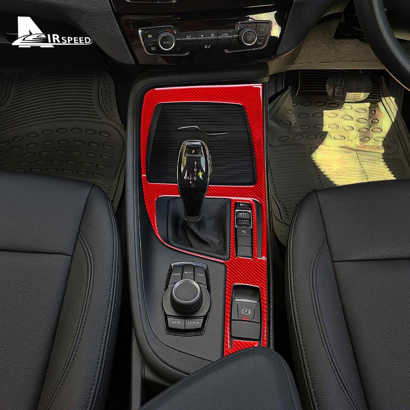 Real Carbon Fiber For BMW X1 F48 X2 F39 2018     Car Console Gear Shift Panel Frame Sticker Interior Accessories