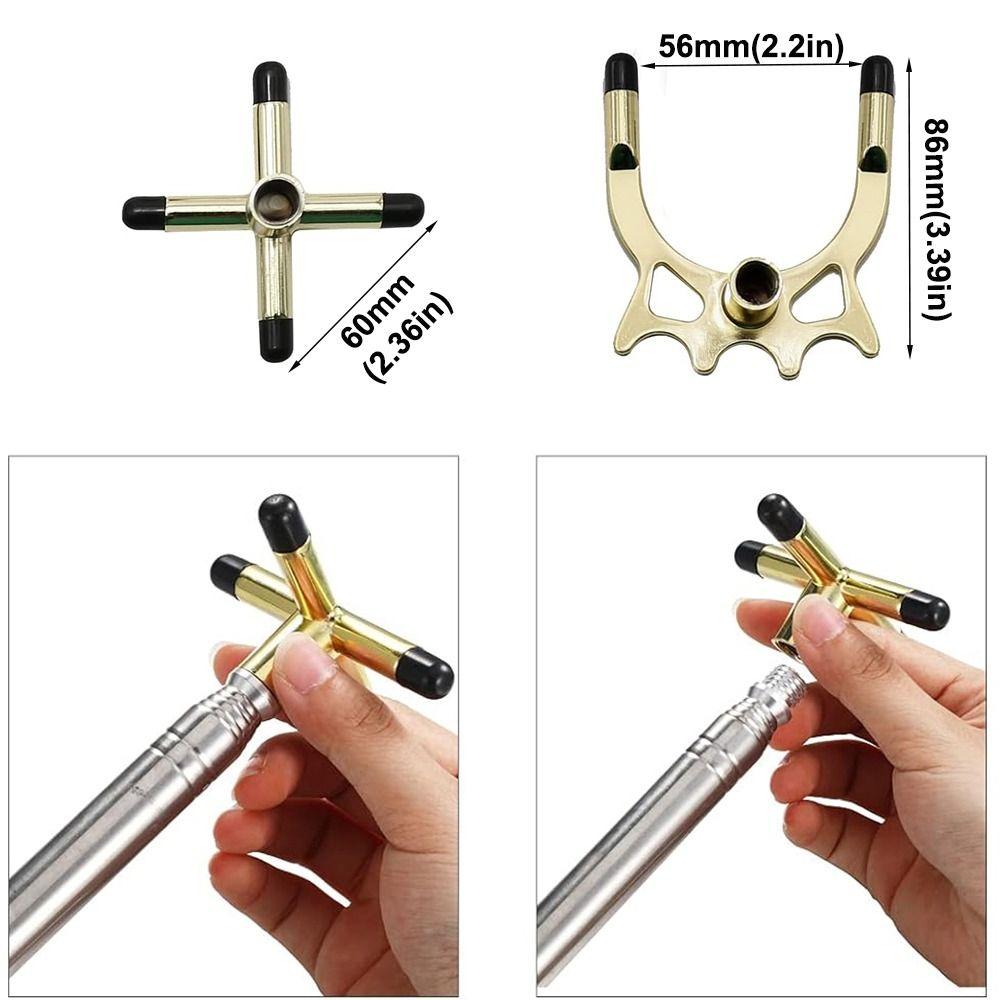 Professional Portable Snooker Bridge Head With Rubber Sleeves Metal High Low Fork Crosshead Pool Table Tool