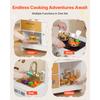 SucceBuy Wooden Kids Kitchen Playset with Lights Sounds & Cookware Accessories Pretend Play Kitchen Toy Set for Toddlers Girls
