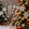Acrylic Transparent Snowflake Octagonal Bead Pendant for Christmas and Wedding Décor.