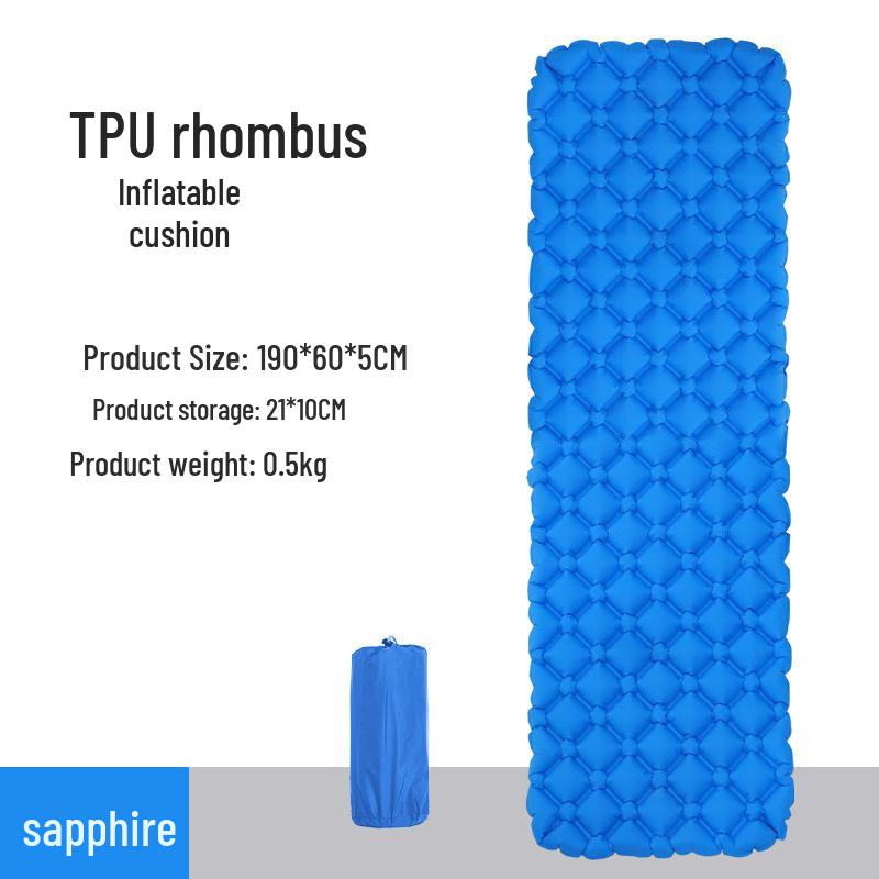 TPU Inflatable Foot-Pumped Camping Pad: Lightweight Outdoor Air Mattress, Moisture-Proof for Mountaineering and Naps