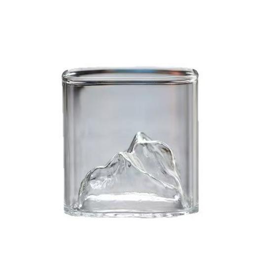 Mount Fuji Whiskey & Tea Glass - High Borosilicate, Square Design