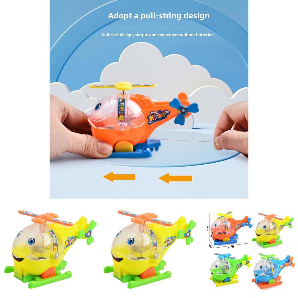 Childrens Light Up Flying Airplane Pull String Toy With Rotating Led For Education And Play
