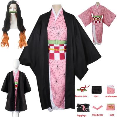 Anime Demon Slayers Kimetsu no Yaiba Kamado Nezuko Cosplay Κοστούμι κιμονό ομοιόμορφη στολή Halloween Praty Clothes