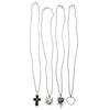 4PCS Gothic Style Thorn Love Necklace Set Personality Crucifix Pendant Chain  Church