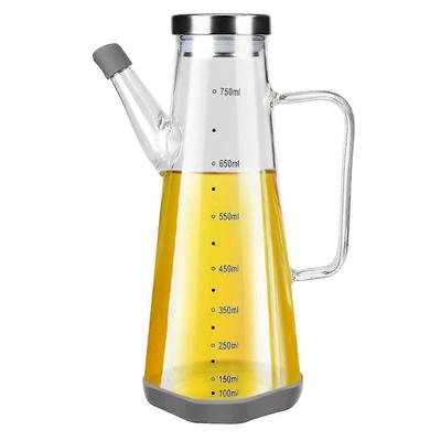 Láhev na dávkování oleje, skleněná láhev na olivový olej, dávkovač na ocet a kuchyňský olej  (750 ml)