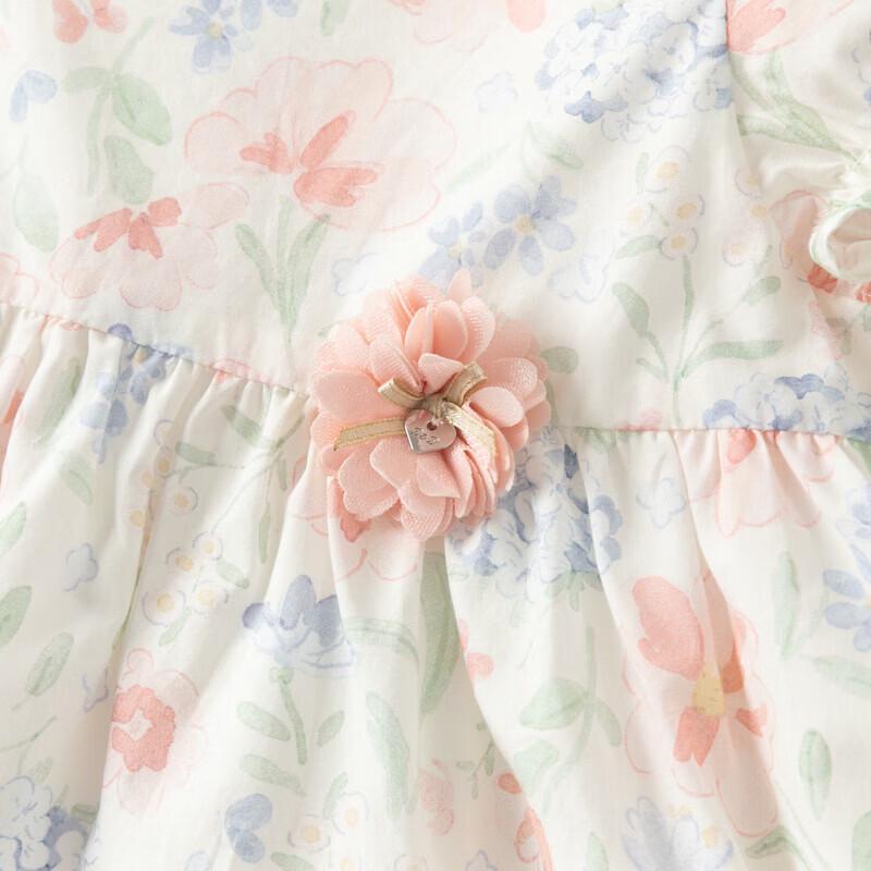 DAVE&BELLA Mädchen Sommerkleid aus Baumwolle mit Blumenmuster