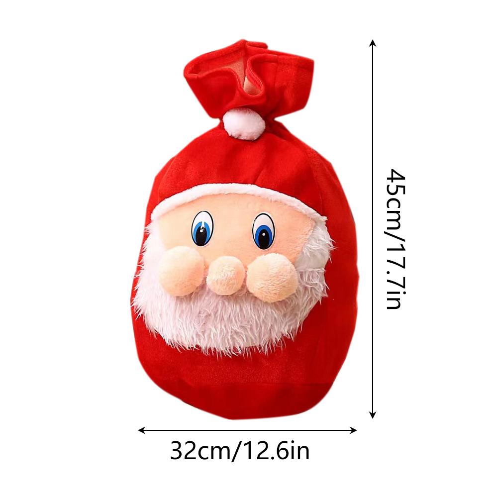 Christmas Gift Bag Santa Face Festive Party Favor Bag Stocking Alternative Kids Xmas Party Bag Backpack Christmas Goodie Bag