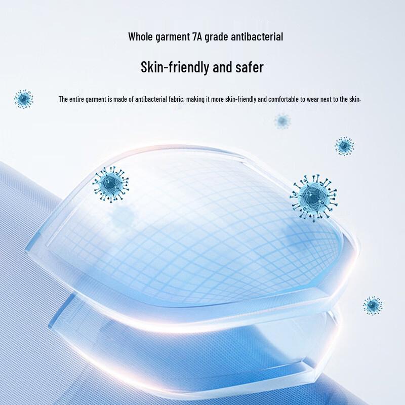 Yiershuang Men's 3A Antibacterial Ribbed Short Sleeve T-Shirt