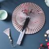 Vintage Foldable Paper Fan Floral Pattern Chinese Style Fan Round Paper Fan  Home Decor
