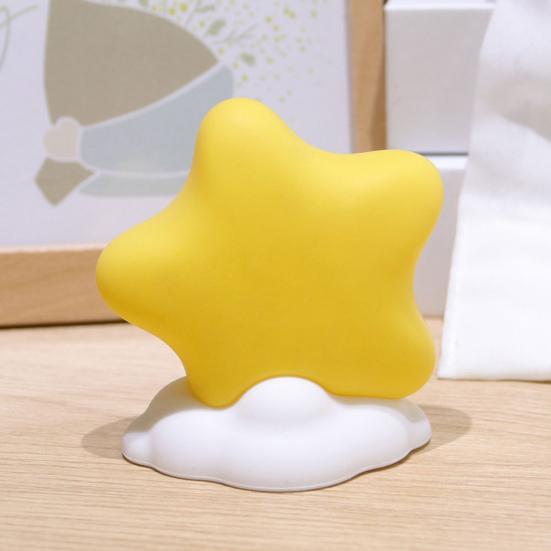 Moon Star Night Light for Kids, Silicone Soft Glow LED Lamp for Bedroom, Cute Cloud Moon Decor for Nursery