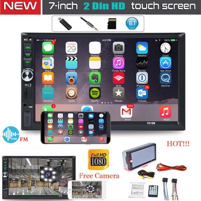 Autoradio Stereo HD 2 Din da 7 pollici con Touch Screen, Fotocamera Posteriore Gratuita, Supporto Dual Mirror Link per Telefono Android e iOS