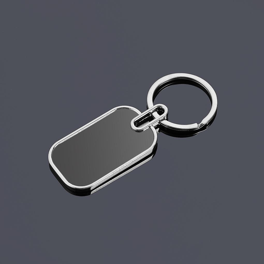 Black Square Keychain Keyring Metal Car Key Holder