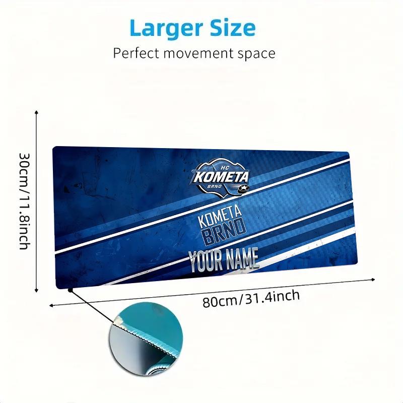 Hc Kometa Brno Benutzerdefinierter Name Große Größe Mauspads Große Gaming Tischunterlage Rutschfest Laptop Tablet Großes Mauspads XXL Matte Mini-PC Spielmatte Mit Verriegeltem Rand