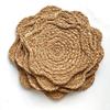 Eco-Friendly Corn Husk Woven Table Mat,Flower-Shaped Handwoven Heat Resistant Placemat,Non-Slip Trivet for Hot Dishes & Pans