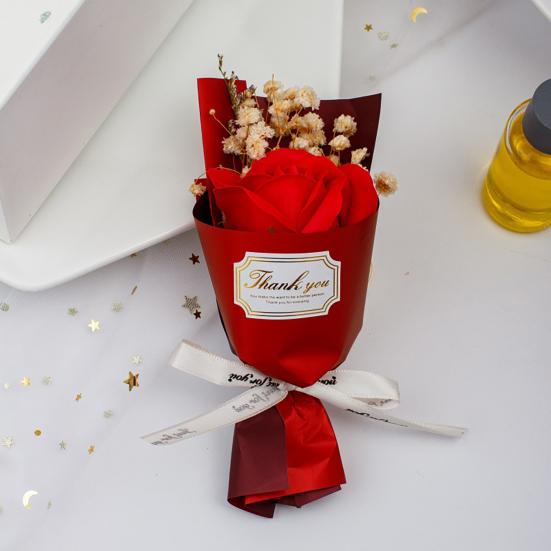 Mini Aromatherapy Soap Rose Bouquet Scented Artificial Flower Arrangement Romantic Valentine's Day Birthday Gift for Women Girls Mom