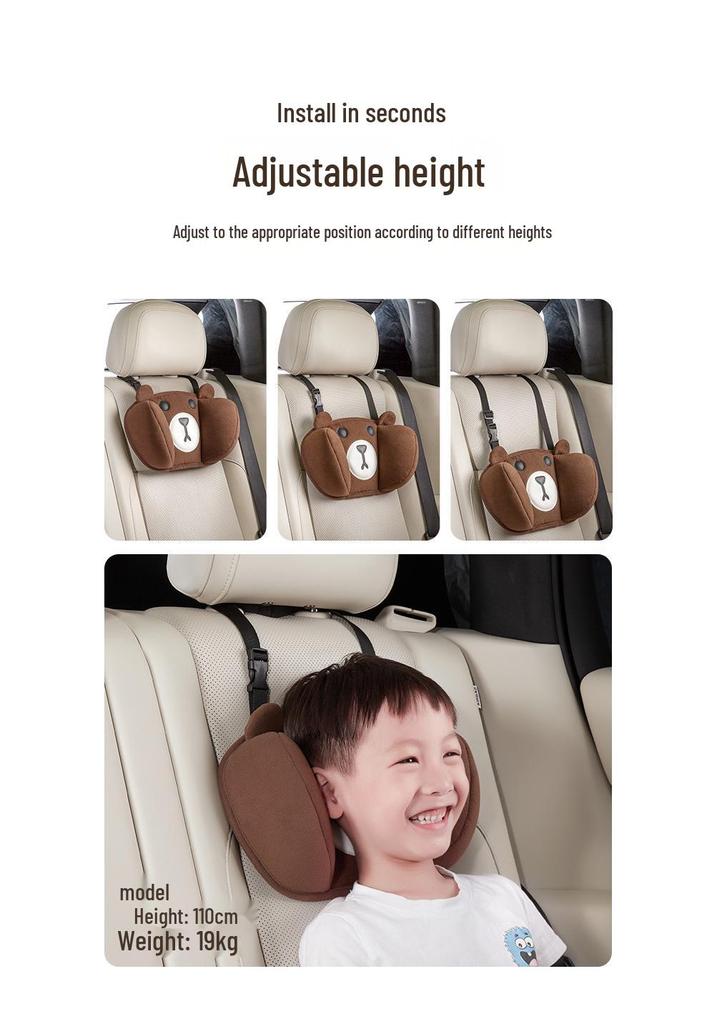 Universal Car Headrest Pillow for Kids – High-Grade Neck Support & Side Sleep Aid