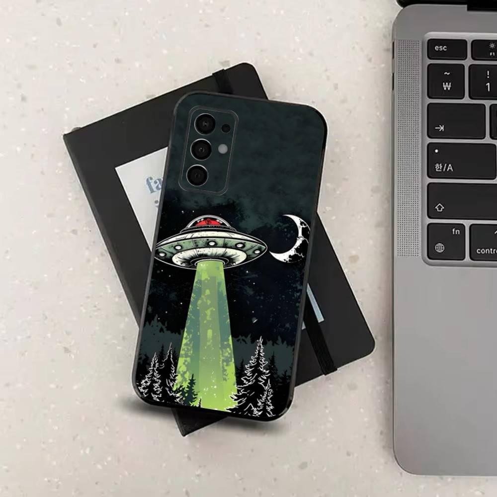 Singular Space UFO Alien Phone Case For Samsung Galaxy A73,31,32,72,41,53,52,71,22,5G,Note,J7,8,9 Soft Black Silicone Cover SamsungA41