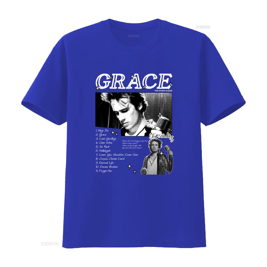 Jeff Buckley Grace Album Design T Shirt Merchandise Music Lover Vintage Washed Fashion Top For Everyday Wear Designer Clothes