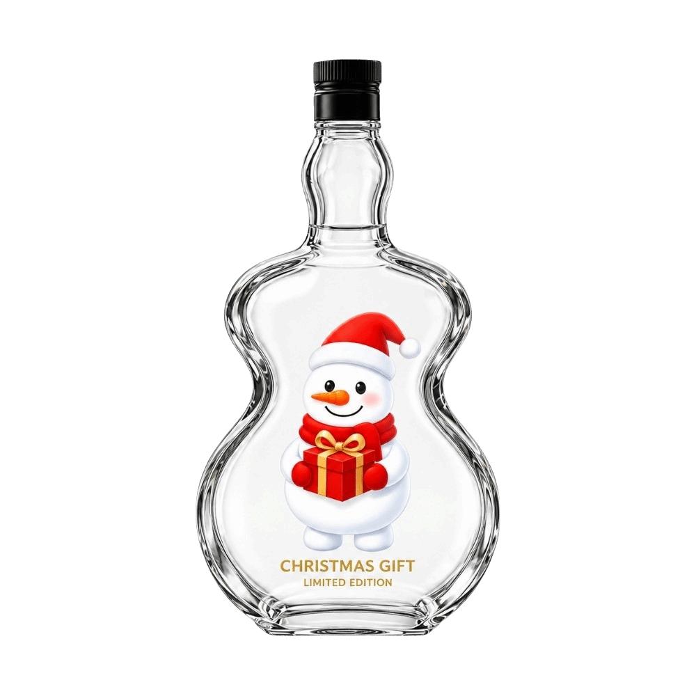 Santa Claus Christmas Guitar Shaped Decanter Snowman Xmas Tree Guitar Liquor Storage Bottle Ornaments Clear Glass Bottle