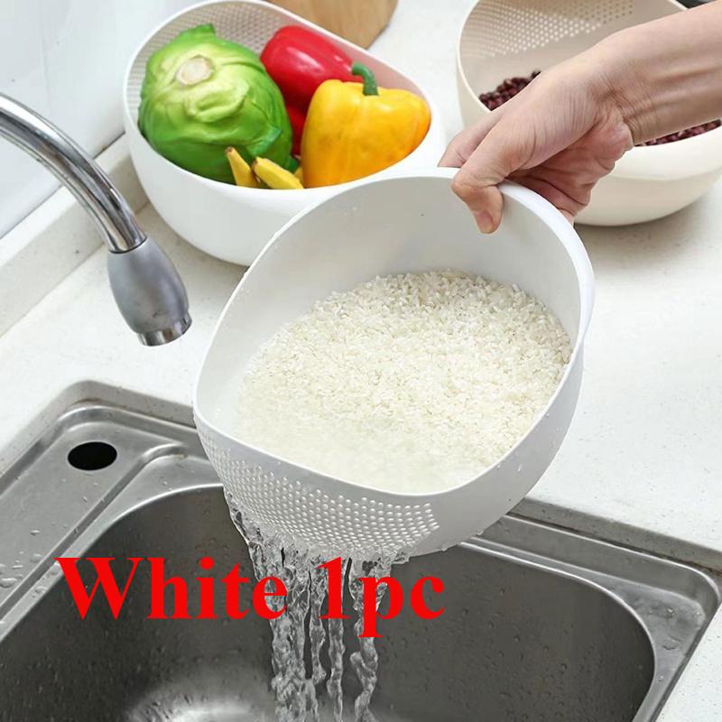 1pc multifunctional storage basket modern drain basket fruits vegetables riceand cereals kitchen storage box and storage cabinet