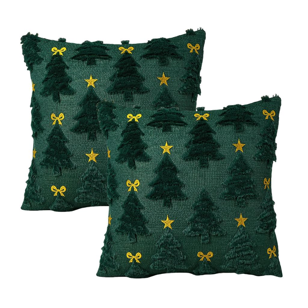 Fall Winter Christmas Throw Pillow Covers Decorative Xmas Tree Pattern Pillowcase Soft Plush Cushions Case for Home Sofa Couch