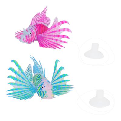 2 Stück Aquarium Landschaftsdekoration Feuerfisch Imitation Saugnäpfe Geschmacklos