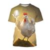 Fashion 3D Printed Cartoon Chicken Pattern T-shirts Street Funny Anime Top Casual Design Short Sleeved Men's and  Women's Unisex T-shirts