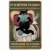 Funny Black Cat Vintage Tin Sign Remember to Wipe Metal Poster Cat Retro Plate Hello Sweet Cheeks Bathroom Decor for Bar Cafe