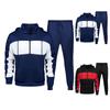 Men's Hooded Casual Two-piece Color Blocking Oversize Loose Cardigan Hooded Sports Suit