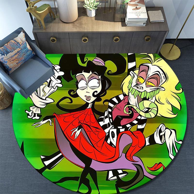 Beetlejuice2,Round Area Rug,Carpet Rug for Living Room Bedroom Sofa Playroom Decor,Non-slip Floor Mat