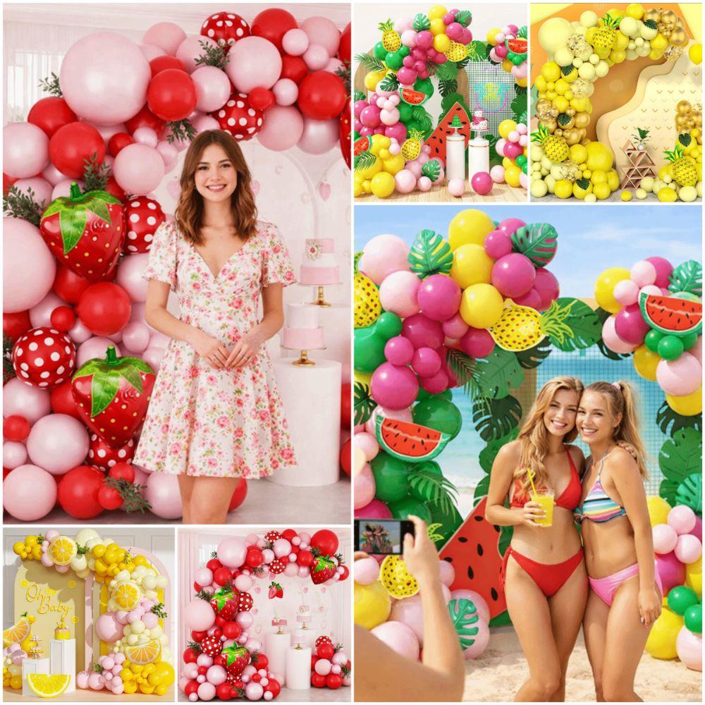 Fruit Theme Decorative Ballon Set Multicolor Party Balloons Creative Ballon Arch Kit  Gift