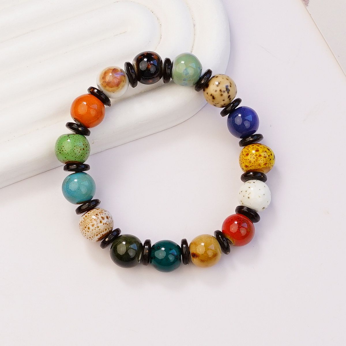Цветной керамический браслет с бусинами и глазурью в виде цветов из Цзиндэчжэня, ювелирные аксессуары, популярный стенд с бусинами, оптовая торговля