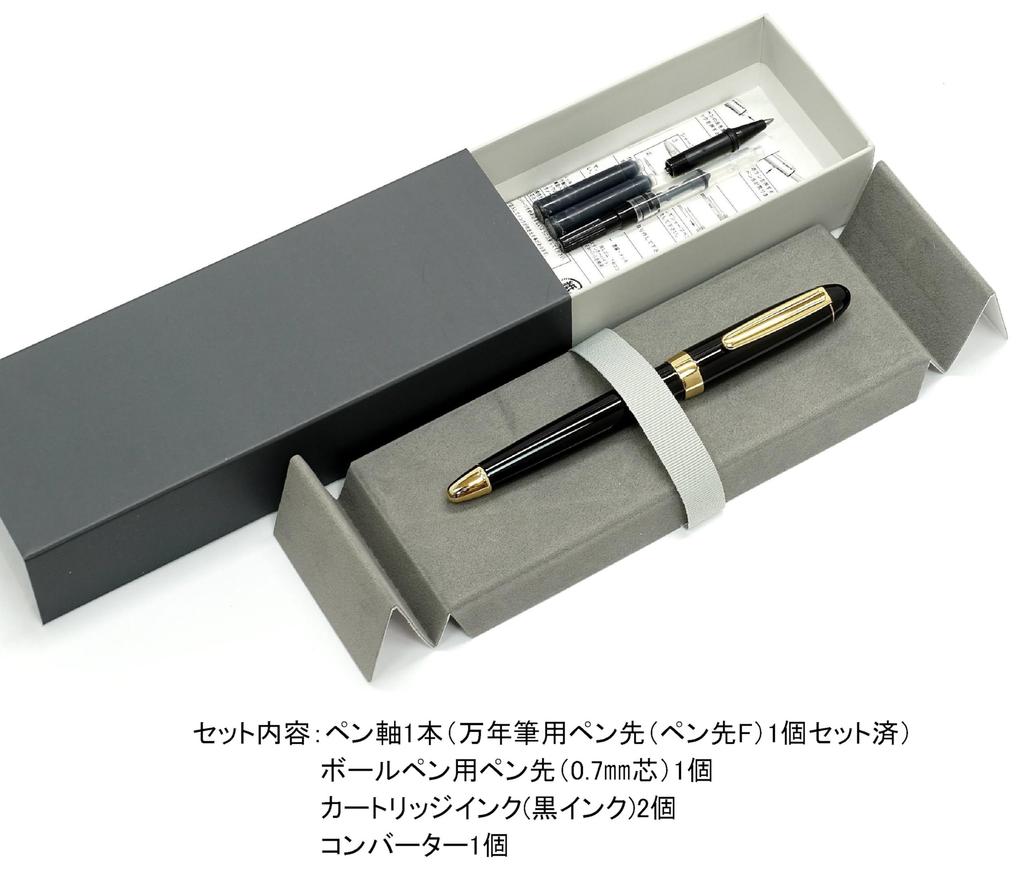 Slim Leather Pen Case In Brown with Exchange BP WX Fountain Pen Ink and Black Set (same Structure) (T23-ASC-WX-B)