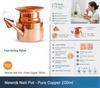 TreegoArt Pure Copper Neti Pot Plain For Storing And Serving Water- Pack Of 1 (250 Ml Copper Neti Pot)