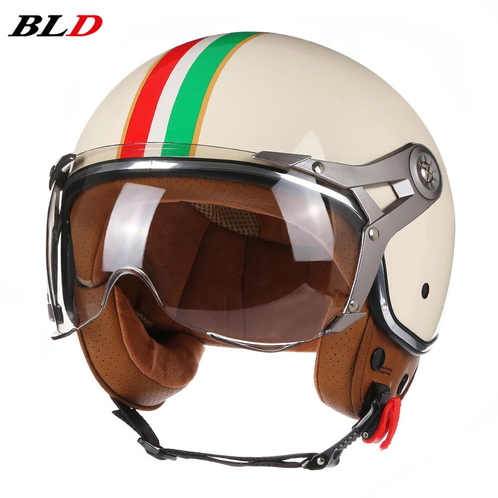 New Fashion DOT 3/4 Open Face Motorcycle Helmet for Men Women ABS Lightweight Vintage Scooter Half Helmet Casco De Moto