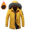 Winter Heren Warme Jas Heren Katoen Winddicht Casual Parka Jasjas Bontkraag Buitenkleding