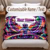 Astronaut Space Theme Soft Blanket Personalized Custom Name Text Print Warm Blanket Home Sofa Bedroom Decor