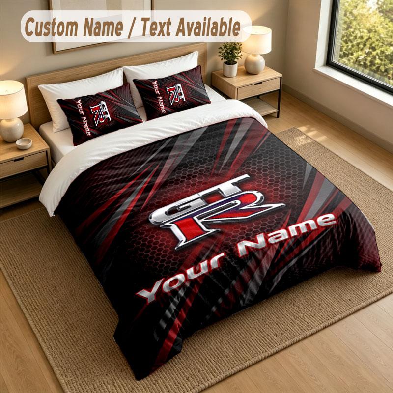Bedding Set 1 Duvet Cover 2 Pillowcases Nissan GT-R Print Soft Bed Linen Bedroom Decor