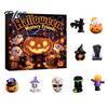 Miniature Horror Theme Ornaments Halloween Advent Calendar with 9 Mini Resin Figures, Day Spooky Countdown Small Props To Calendar, Surprise